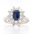 Platinum 1.06ct Octagon Sapphire & 0.85ct Diamond Cluster Ring murray co jewellers belfast