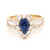 18ct Yellow Gold 1.24ct Pear Sapphire & 1.42ct Diamond Cluster Ring murray co jewellers belfast