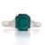 Platinum 2.42ct Emerald & 0.30ct Trillion Diamond 3 Stone Ring murray co jewellery belfast