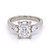 Platinum 2.29ct Lab Grown Radiant & Pear Diamond 3 Stone Ring murray co jewellers belfast