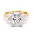 18ct Yellow Gold 3.56ct Lab Grown Radiant & Trapezoid Ring murray co jewellers belfast