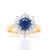 18ct Yellow Gold 1.12ct Sapphire & 0.56ct Diamond Cluster Ring murray co jewellers belfast gemstone rings engagement rings