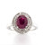 14ct White Gold 2.42ct Ruby & 0.30ct Diamond Cluster Ring murray co jewellers belfast