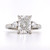 Platinum Lab Grown 2.29ct Radiant & Pear Diamond 3 Stone Ring murray co jewellers belfast lab grown diamond engagement rings