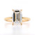 18ct Yellow Gold 3.11ct Lab Grown Emerald Cut Diamond Hidden Halo Ring murray co jewellers belfast
