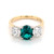 18ct Yellow Gold Lab Grown 1.14ct Emerald & 1.02ct Diamond 3 Stone Ring murray co jewellers belfast