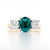 18ct Yellow Gold Lab Grown 1.14ct Emerald & 1.02ct Diamond 3 Stone Ring murray co jewellers belfast