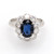 Platinum 1.87ct Oval Sapphire & 1.18ct Diamond Cluster Ring murray co jewellers belfast