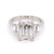 Platinum 3.76ct Lab Grown Emerald Cut Diamond 3 Stone Ring murray co jewellery belfast engagement rings
