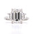 Platinum 3.76ct Lab Grown Emerald Cut Diamond 3 Stone Ring murray co jewellery belfast engagement rings