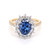 18ct Yellow Gold 2.50ct Oval Sapphire & 1.10ct Diamond Cluster Ring murray co jewellers belfast