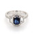 Platinum 1.57ct Sapphire & 0.90ct Diamond 3 Stone Style Cluster Ring murray co jewellers belfast