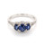 18ct White Gold 0.90ct Sapphire & 0.24ct Diamond 3 Stone Cluster Ring murray co jewellers belfast