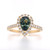 18ct Yellow Gold 1.06ct Teal Sapphire & 0.45ct Diamond Cluster Ring murray co jewellers belfast