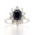 9ct White Gold 1.70ct Oval Sapphire & 0.75ct Diamond Cluster Ring murray co jewellers belfast