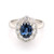 Platinum 1.48ct Oval Sapphire & 1.10ct Diamond Cluster Ring murray co jewellers belfast