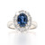 Platinum 1.48ct Oval Sapphire & 1.10ct Diamond Cluster Ring murray co jewellers belfast