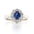 Platinum 0.94ct Oval Sapphire & 0.44ct Diamond Cluster Ring murray co jewellers belfast