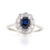 Platinum 1.11ct Oval Sapphire & 0.70ct Diamond Cluster Ring murray co jewellers belfast