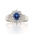 Platinum 0.75ct Sapphire & 0.51ct Diamond Cluster Ring murray co jewellers belfast