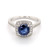 Platinum 1.28ct Sapphire & 0.31ct Diamond Cluster Ring murray co jewellers belfast