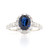 Platinum 1.52ct Oval Sapphire & 0.75ct Diamond Cluster Ring murray co jewellers belfast