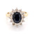 9ct Yellow Gold 2.50ct Sapphire & 0.75ct Diamond Cluster Ring murray co jewellers belfast