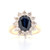 9ct Yellow Gold 2.50ct Sapphire & 0.75ct Diamond Cluster Ring murray co jewellers belfast