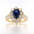 18ct Yellow Gold 1.43ct Sapphire & 1.80ct Diamond Cluster Ring murray co jewellers belfast