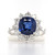 18ct White Gold 3.71ct Sapphire & 1.20ct Diamond Cluster Ring murray co jewellers belfast