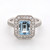Platinum 1.50ct Aquamarine & 0.45ct Diamond Cluster Ring murray co jewellers belfast