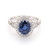 18ct White Gold 1.71ct Sapphire & 0.49ct Diamond Cluster Ring murray co jewellers belfast