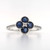 14ct White Gold 0.60ct Sapphire & 0.04ct Diamond Clover Ring murray co jewellers belfast