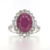 18ct White Gold 3.37ct Ruby & 1.00ct Diamond Cluster Ring murray co jewellers belfast
