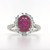 Platinum 2.62ct Oval Ruby & 0.48ct Diamond Cluster Ring murray co jewellers belfast