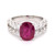 Platinum 3.10ct Ruby Solitaire Ring with 1.40ct Diamond Set Shoulders murray co jewellers belfast