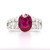Platinum 3.10ct Ruby Solitaire Ring with 1.40ct Diamond Set Shoulders murray co jewellers belfast