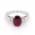 14ct White Gold 2.13ct Ruby & 0.30ct Diamond 3 Stone Ring murray co jewellers belfast