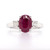 14ct White Gold 2.13ct Ruby & 0.30ct Diamond 3 Stone Ring murray co jewellers belfast