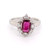 Platinum 0.83ct Ruby & 0.57ct Diamond Cluster Ring murray co jewellers belfast