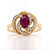 18ct Yellow Gold 1.02ct Ruby & 0.25ct Diamond Cluster Ring murray co jewellers belfast
