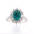 Platinum 2.10ct Oval Emerald & 1.10ct Diamond Cluster Ring murray co jewellers belfast