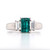 Platinum 1.06ct Emerald & 0.67ct Diamond 3 Stone Ring murray co jewellers belfast