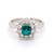 Platinum 0.68ct Emerald & 0.66ct Diamond Cluster Ring murray co jewellers belfast