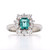 Platinum 0.70ct Emerald & 0.72ct Diamond Cluster Ring murray co jewellers belfast