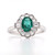 Platinum 0.69ct Emerald & 0.37ct Diamond Cluster Ring murray co jewellers belfast