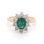 9ct Yellow Gold 1.10ct Emerald & 0.75ct Diamond Cluster Ring murray co jewellers belfast