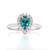 Platinum Lab Grown 0.38ct Emerald & 0.18ct Diamond Cluster Ring murray co jewellers belfast