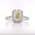Platinum 1.62ct Lab Grown Yellow Diamond & 0.30ct Diamond Cluster Ring murray co jewellers belfast engagement rings