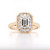 14ct Yellow Gold 1.42ct Lab Grown Emerald Cut Diamond Cluster Ring murray co jewellers belfast engagement rings